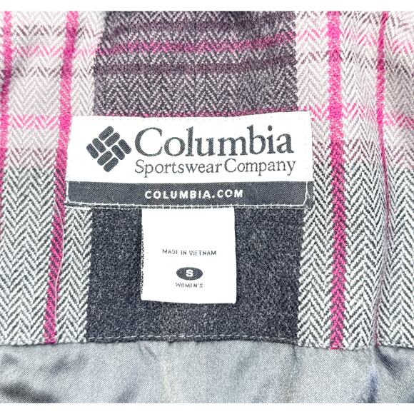 Columbia Women's Black Maroon Plaid Wool Blend Jacket - S - Picture 8 of 10